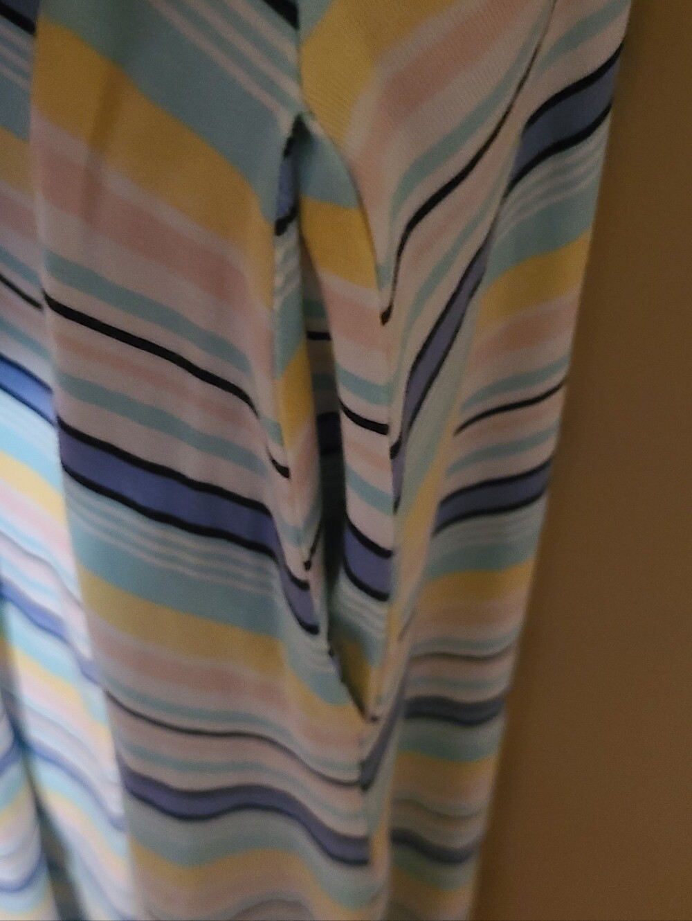 Chaps Striped Scoop Neck Maxi Dress in Blue and Yellow Size XL - Picture 3 of 6